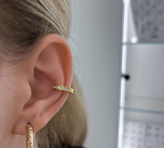 Ezüstből készült karika fülbevaló/piercing 10 mm